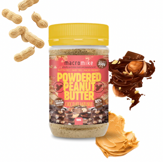 Macro Mike Powdered Peanut Butter 180g, Chocolate Hazelnut Flavour