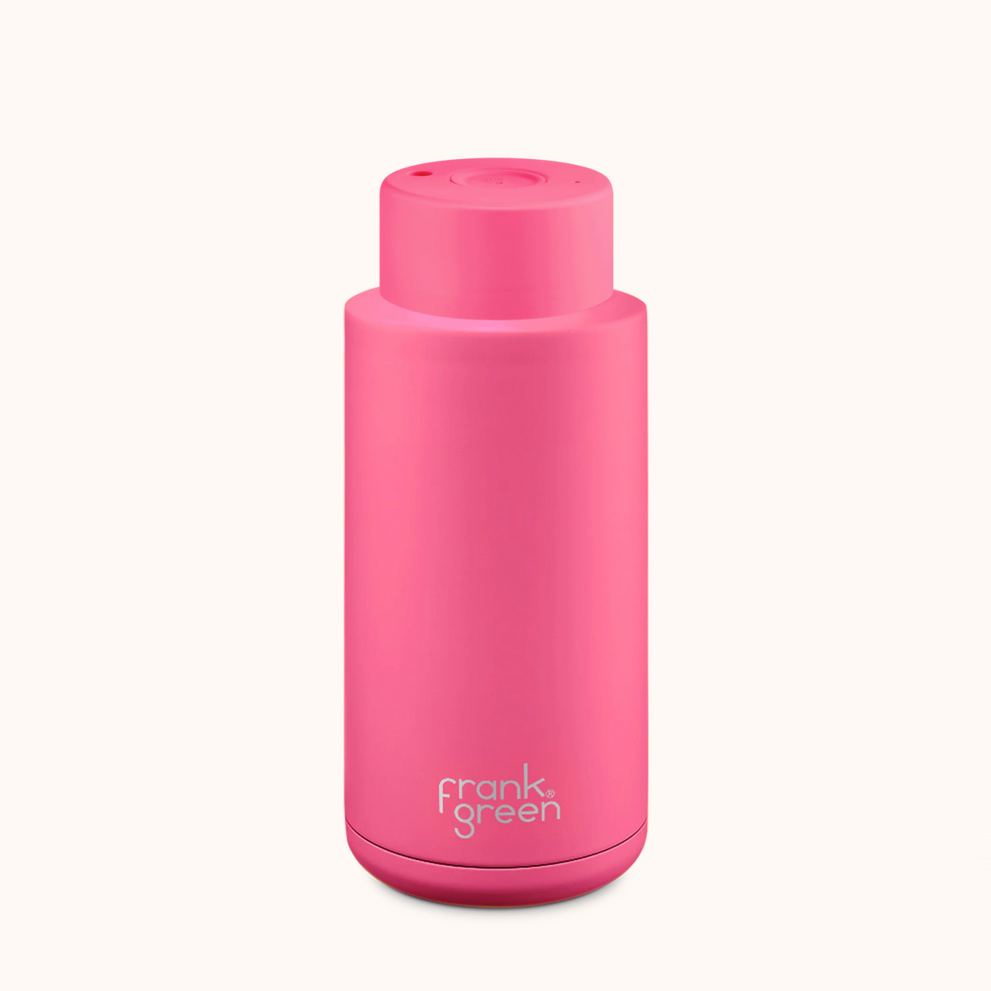 Frank Green Ceramic Reusable Bottle 34oz, Neon Pink