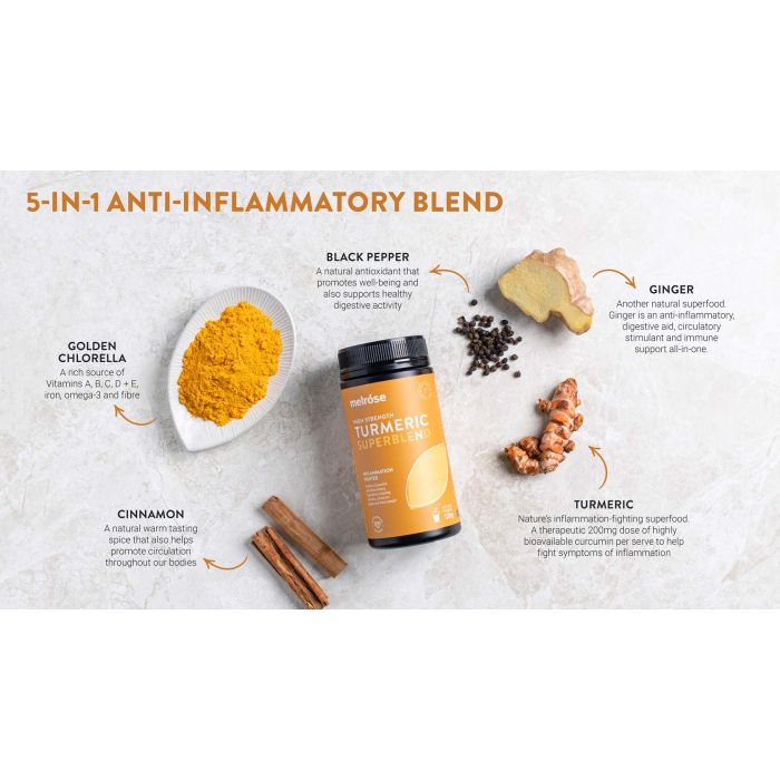 Melrose Organic Turmeric Superblend 120g, Inflammation Fighter