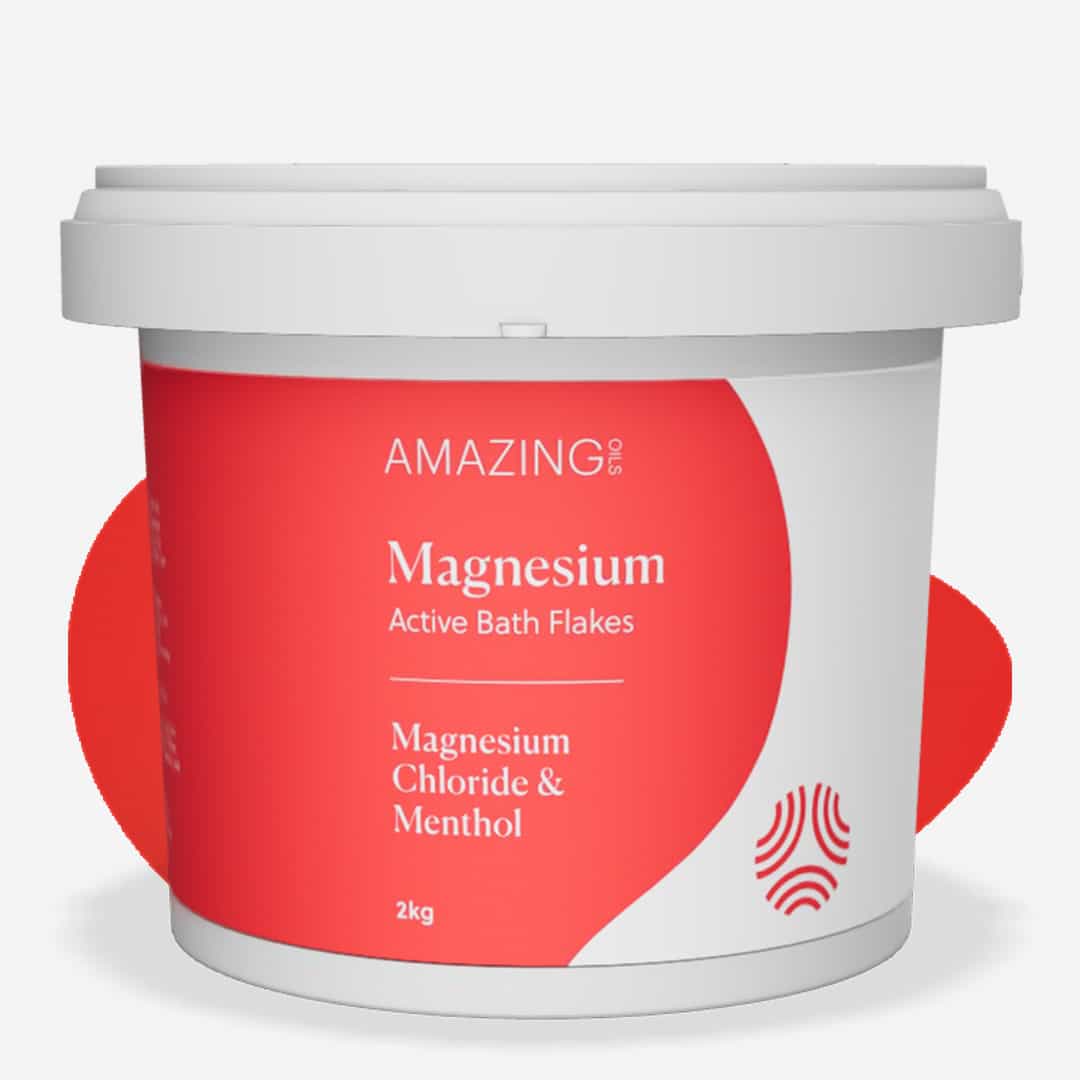 Amazing Oils Magnesium Active Bath Flakes 800g Or 2kg, Infused With Arnica, Wintergreen & Menthol