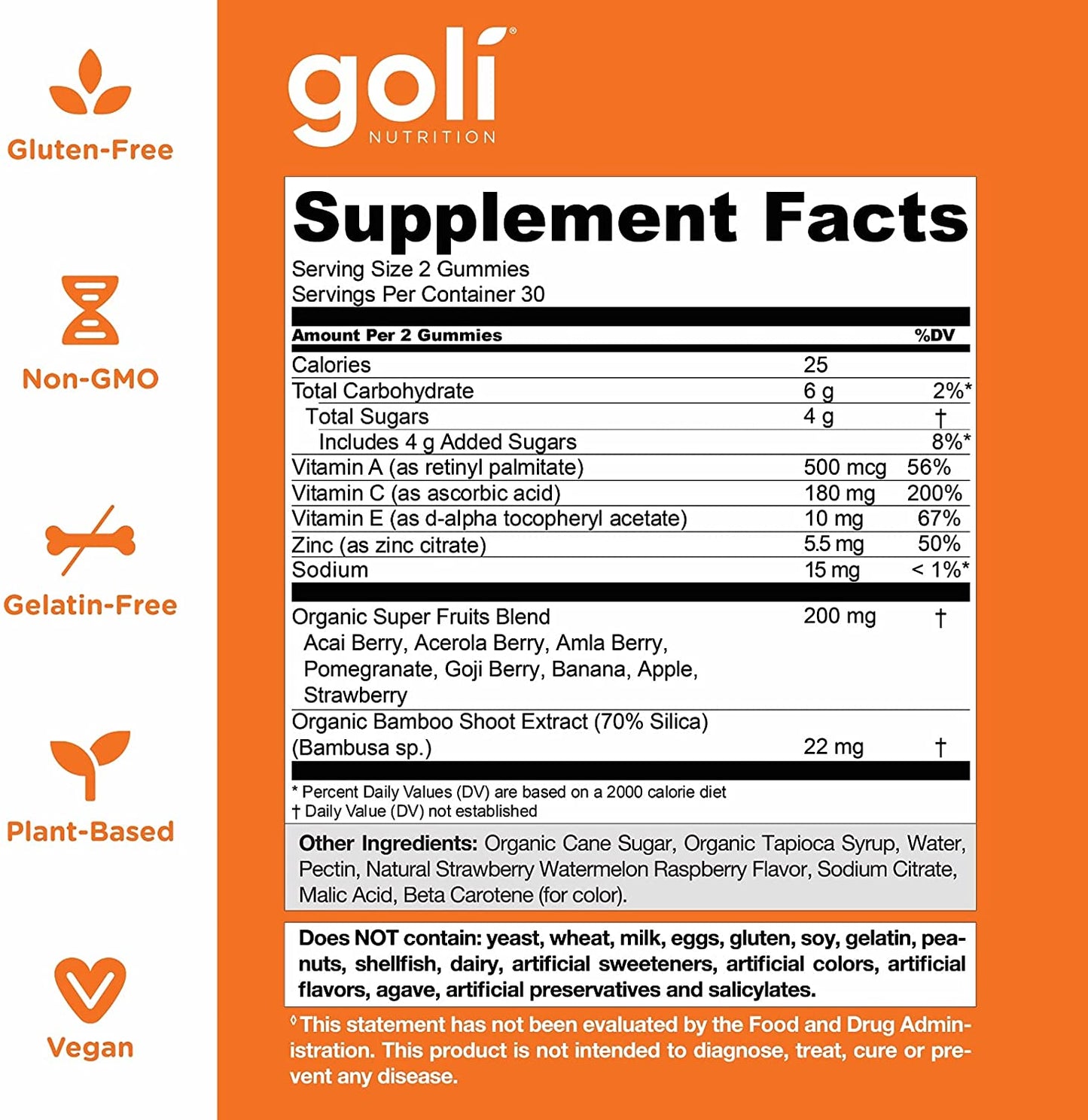 Goli Nutrition Gummies 60 Pieces, Superfruits