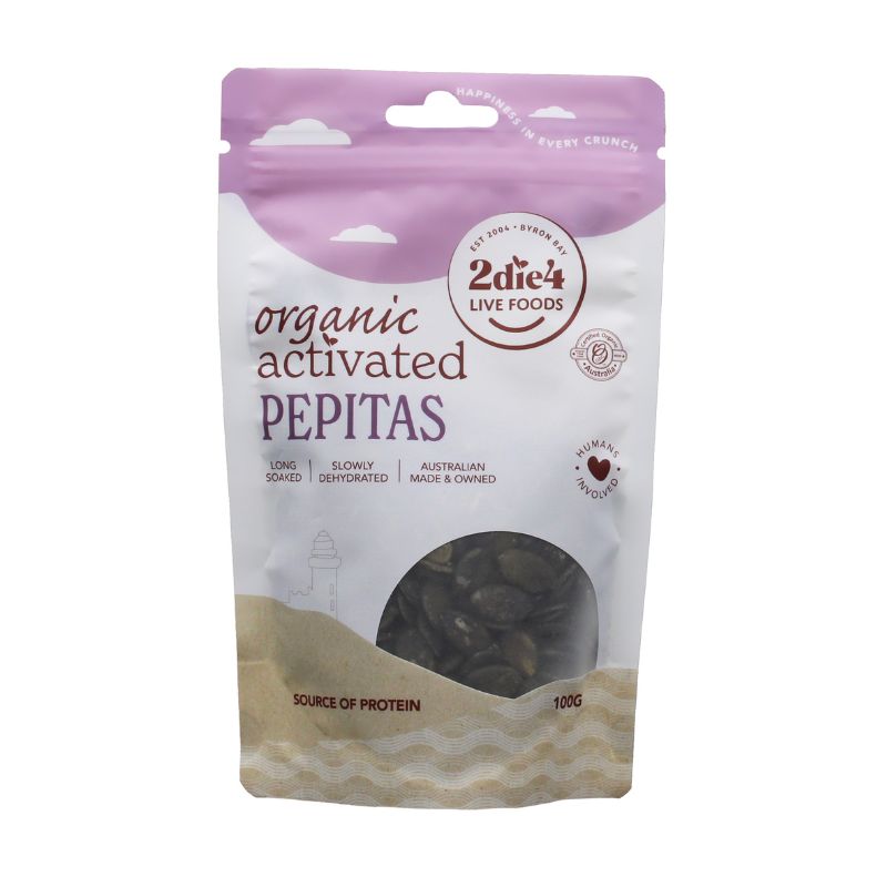 2Die4 Live Foods Activated & Organic Pepitas 100g Or 250g