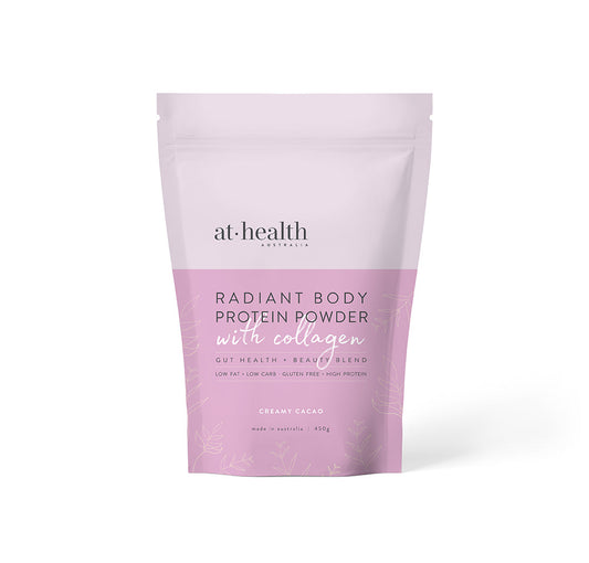 At Health Radiant Body Pea Protein + Collagen 450g Or 900g, Creamy Cacao Flavour