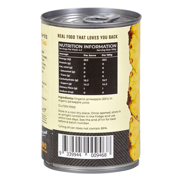 Honest To Goodness Pineapple Chunks in Pineapple Juice 420g, Certified Organic