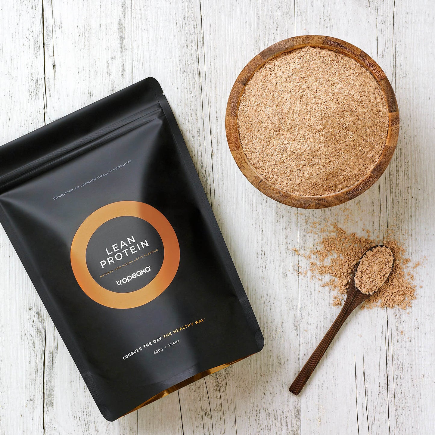 Tropeaka Protein Powder 500g Or 750g, Lean Protein Iced Mocha Latte Flavour