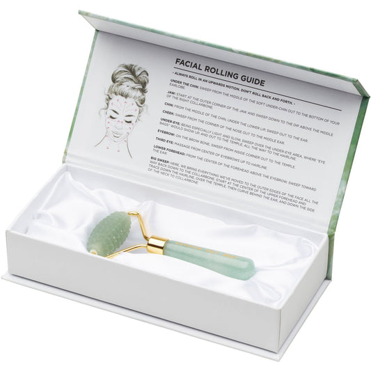 Summer Salt Body Facial Roller, Green Jade Crystal, Spiky