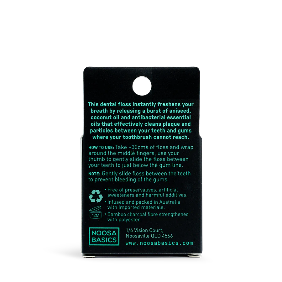 Noosa Basics Bamboo Charcoal Dental Floss 35m, Aniseed Flavour