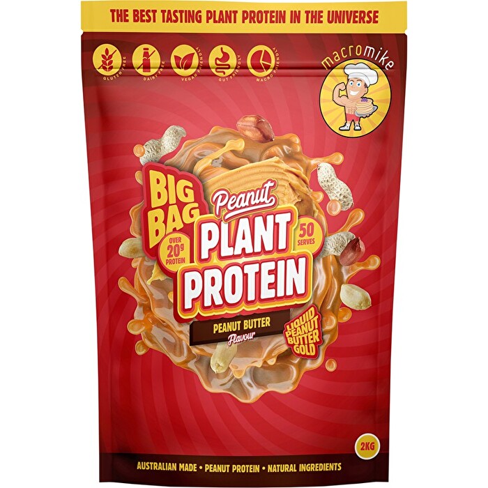 Macro Mike Peanut Plant Protein 1kg Or 2kg, Original Peanut Butter Flavour