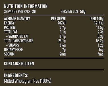 Lotus Rye Flour 1kg, Wholemeal & Non GMO