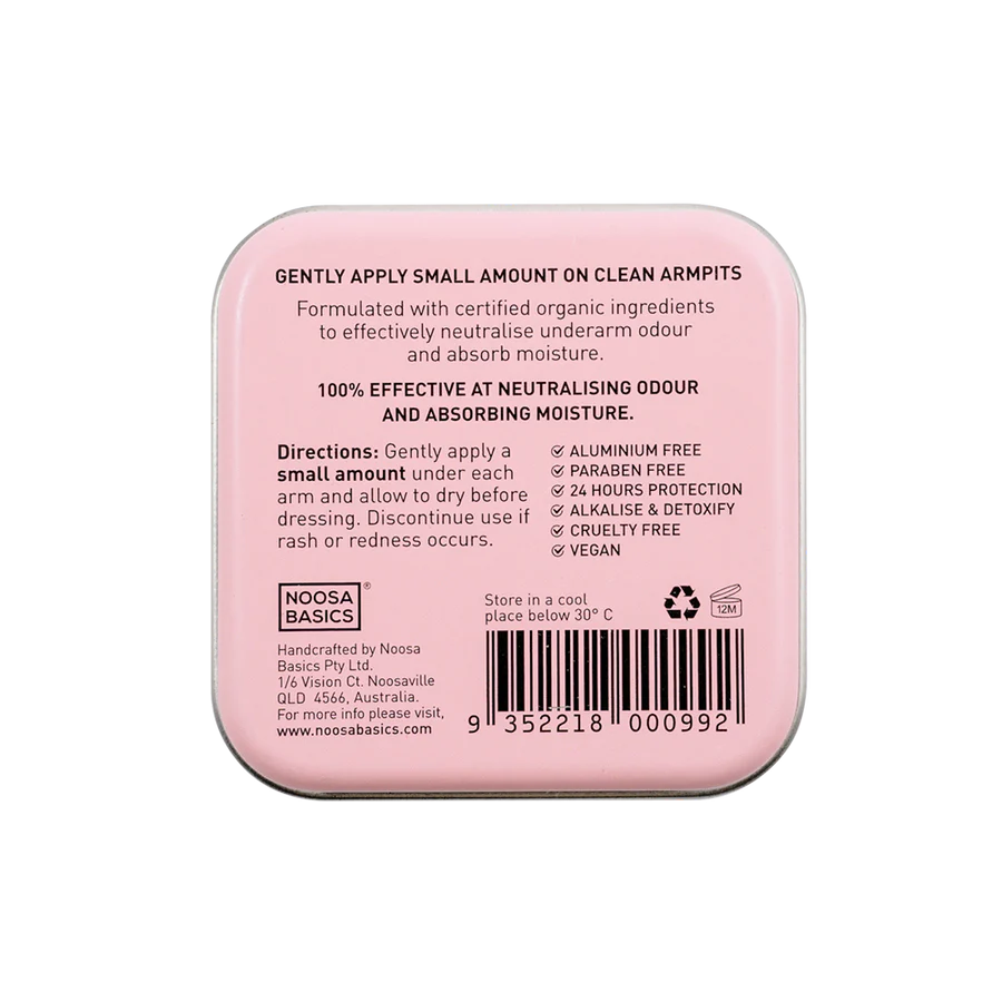 Noosa Basics Organic Deodorant Tin 50g, Rose & Frankincense