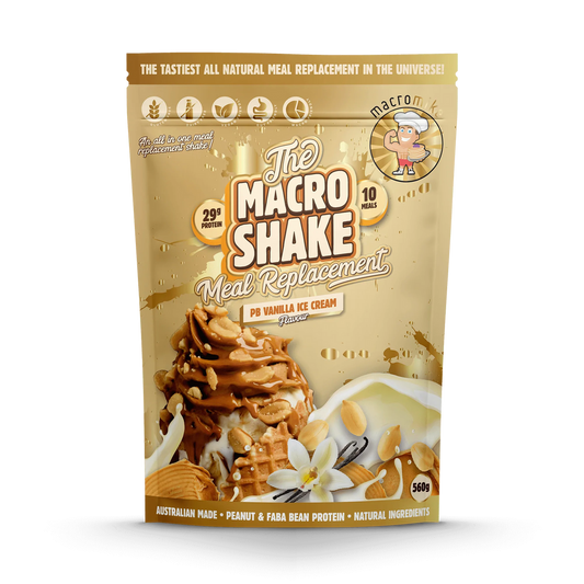 Macro Mike Macro Shake Meal Replacement 560g, PB Vanilla Ice-Cream Flavour