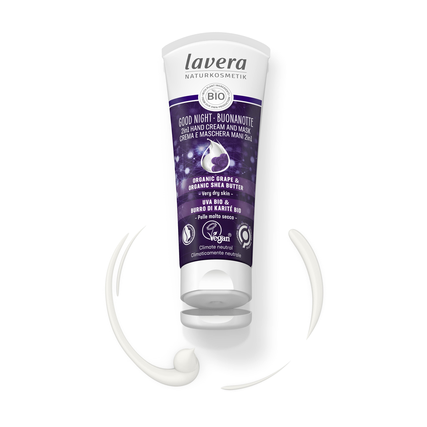 Lavera Hand Cream & Mask 75ml, Good Night 2in1