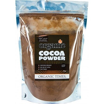 Organic Times Cocoa Powder 200g Or 500g, Certified Organic