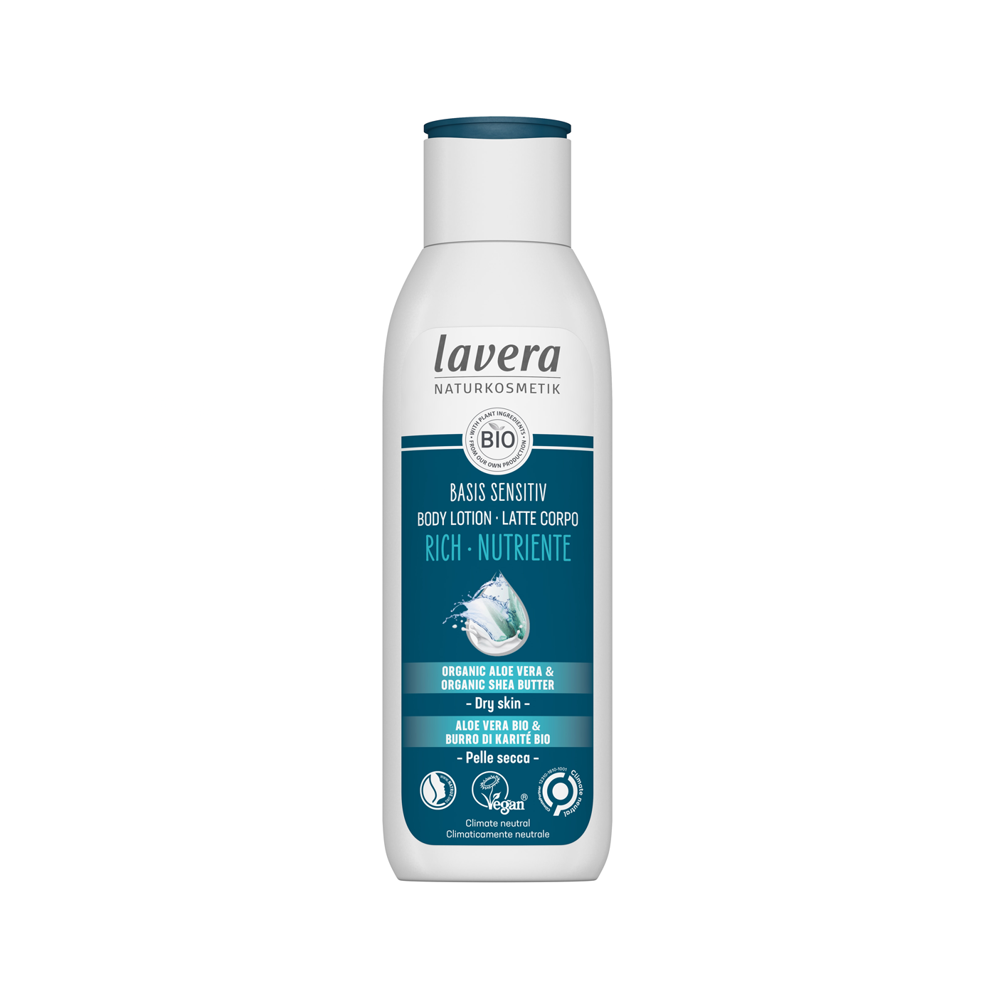 Lavera Basis Sensitiv Rich Body Lotion 250mL, For Intense Moisture