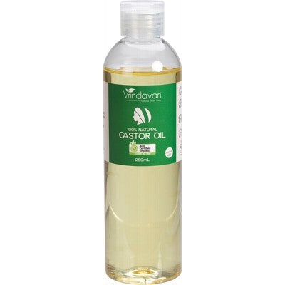 Vrindavan Certified Organic Castor Oil 100mL, 250mL Or 1L, Hexane Free & 100% Natural