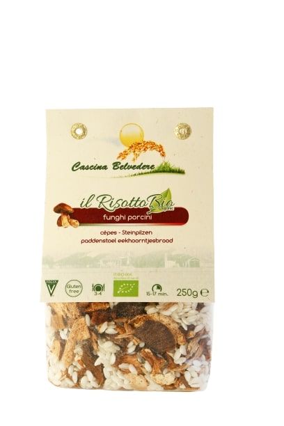 Cascina Belvedere Organic Porcini Mushrooms Risotto 250g, Gluten-Free