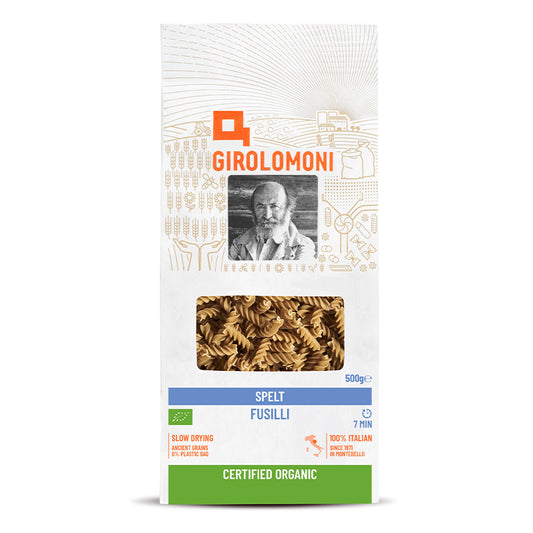 Girolomoni Certified Organic Spelt Flour Fusilli 500g, Ready In 7 Minutes