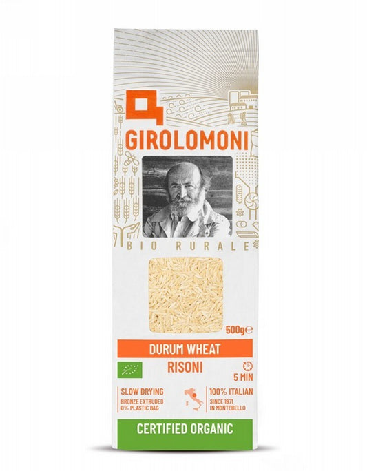 Girolomoni Certified Organic Durum Wheat Risoni 500g, Perfect For Soup