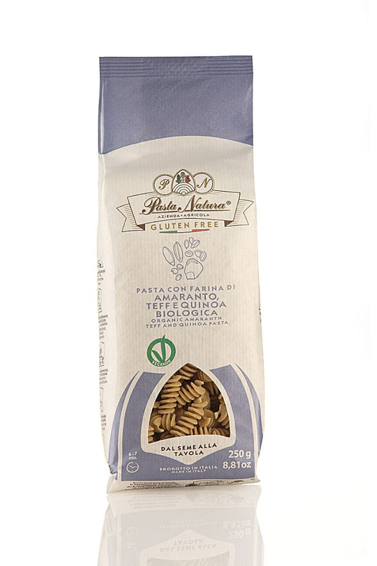 Pasta Natura Organic Amaranth, Teff & Quinoa Fusilli Pasta 250g, Gluten Free & Ready In 10Min