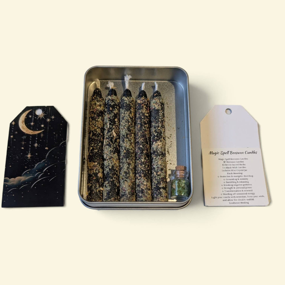 Soulforest Healing Magic-Wish Beeswax & Herbs Spell Candles Kit, Handcrafted With Pure Beeswax
