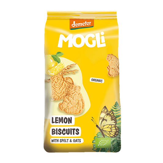 Mogli Organic Lemon Biscuits with Spelt and Oats 125g, Natural & Organic Snacking For Kids