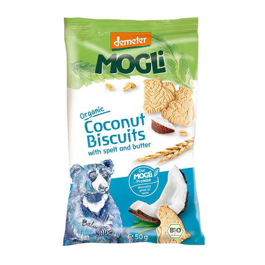 Mogli Organic Coconut Biscuits With Spelt & Butter 50g Or 125g, Natural & Organic Snacking For Kids