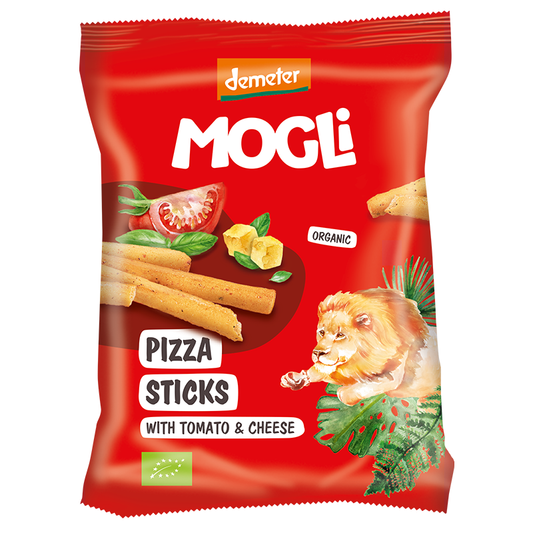 Mogli Organic Pizza Sticks With Cheese & Olive Oil 75g, Natural & Organic Snacking For Kids