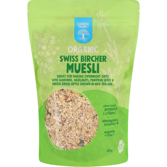 Chantal Organics Organic Swiss Bircher Muesli 500g, Great For Making Overnight Oats