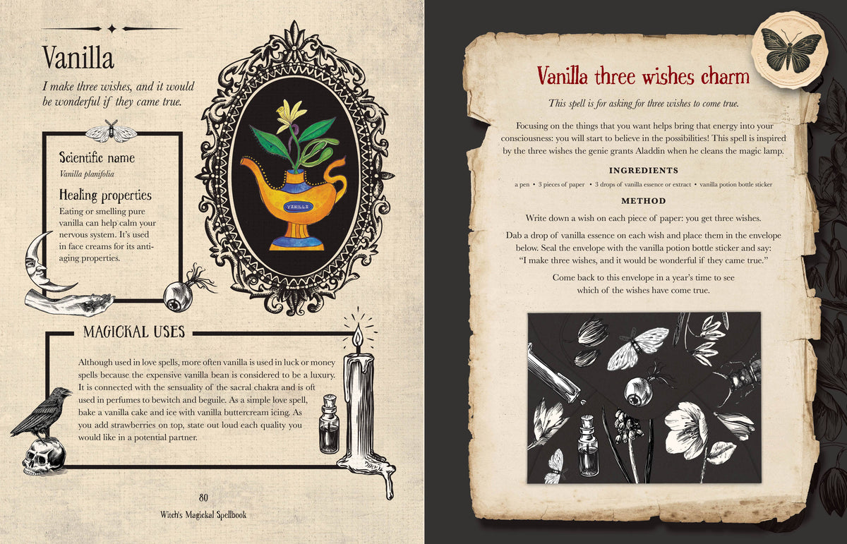 Priestess Moon Witch's Magickal Spellbook, An Interactive Grimoire With Stickers & Secret Pockets