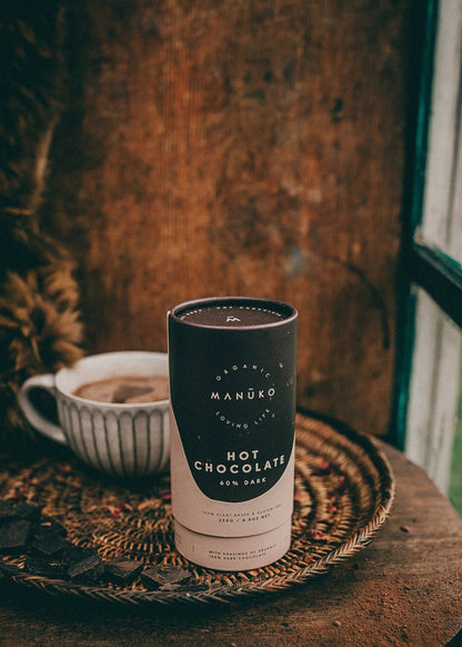 Manuko Original Hot Chocolate | 60% Dark Chocolate 250g, With Shavings Of Organic Stoneground Chocolate