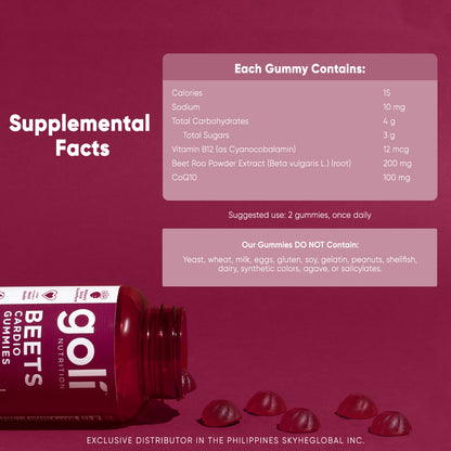 Goli Nutrition Gummies 60 Pieces, Beets