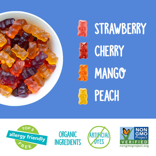 Yum Earth Organic Gummy Bears Single Snack Pack 19.8g Or A Box Of 35, Nut-Free & Gluten-Free