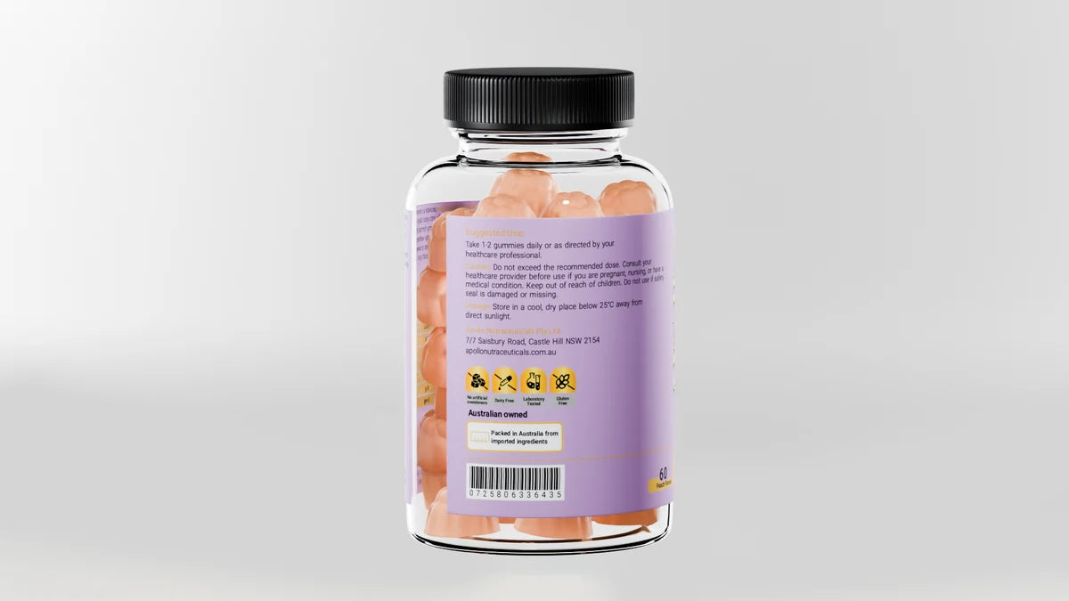 Apollo GHK-CU 60 Gummies, Copper Peptide Peach Flavour