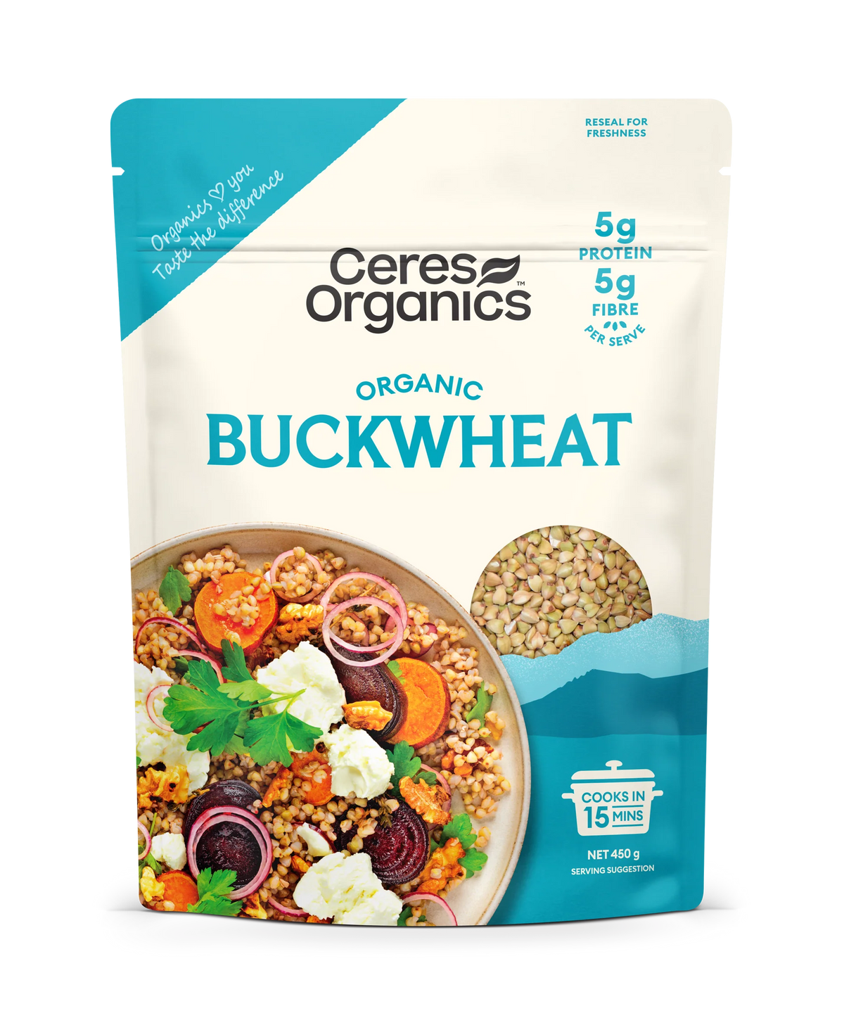 Ceres Organics Whole Buckwheat 450g, Cook Me in 15 Minutes!