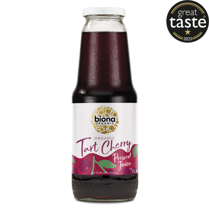 Biona Certified Organic Tart Cherry Juice 1L, Not From Concentrate