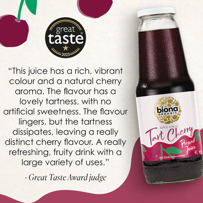 Biona Certified Organic Tart Cherry Juice 1L, Not From Concentrate