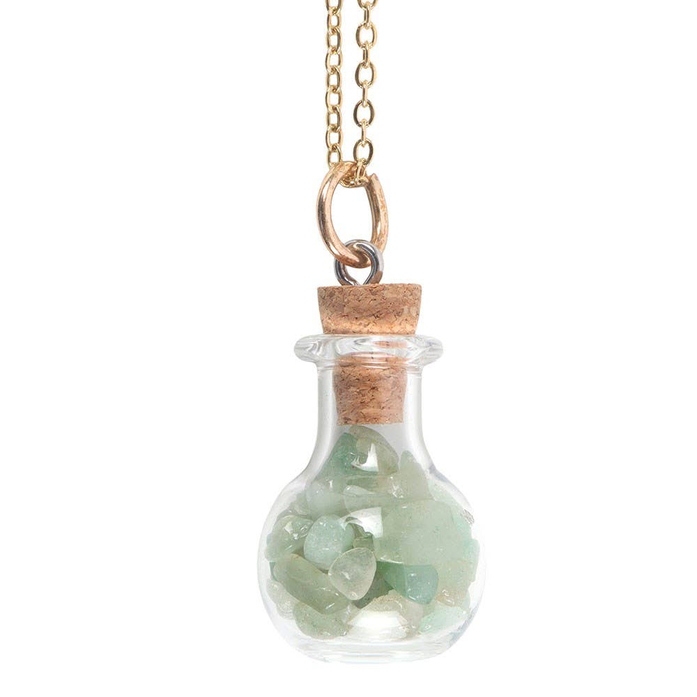 Green Witch Aventurine Potion Bottle Necklace, Carry A Little Earth Magic!