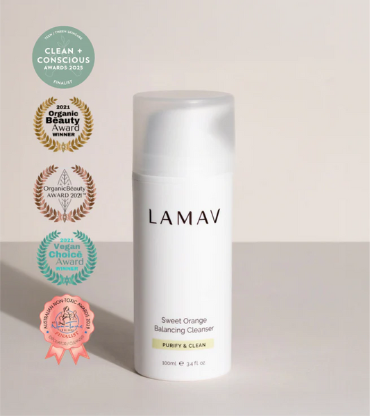 LAMAV Sweet Orange Balancing Cleanser 100mL, With Papaya & Desert Lime