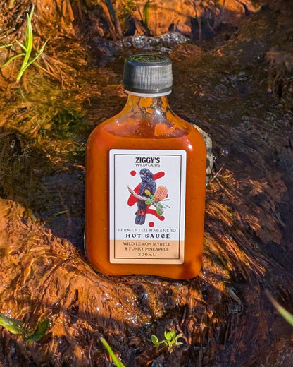 Ziggy's Wild Foods Wild Lemon Myrtle & Funky Pineapple Fermented Hot Sauce 200mL, Juicy Refreshing & Delicious