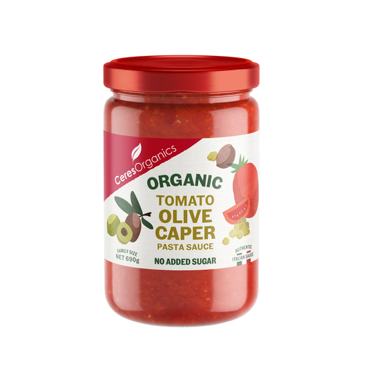 Ceres Organics Organic Tomato Olive & Caper Pasta Sauce 690g, No Added Sugar