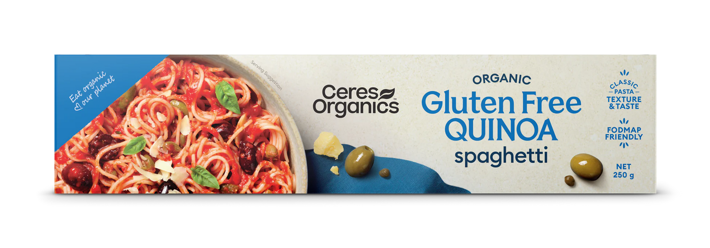 Ceres Organics Gluten Free Quinoa Spaghetti 250g, FODMAP Friendly