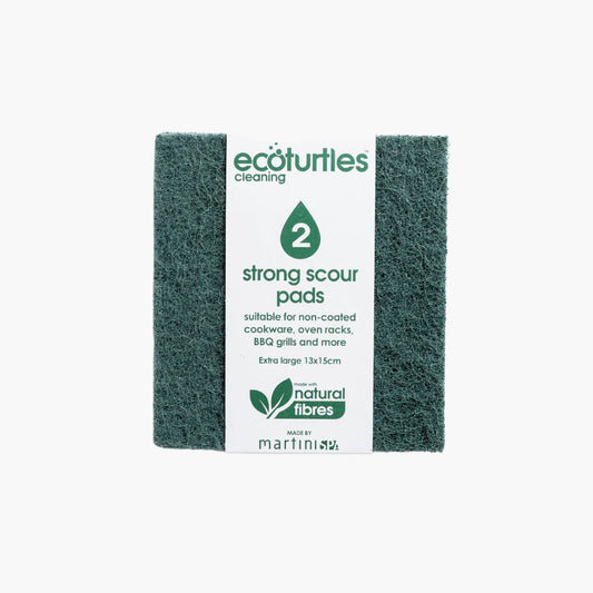 Eco Turtles Cleaning; Strong Scour Pads 2pk, Extra Large 13cm x 15cm