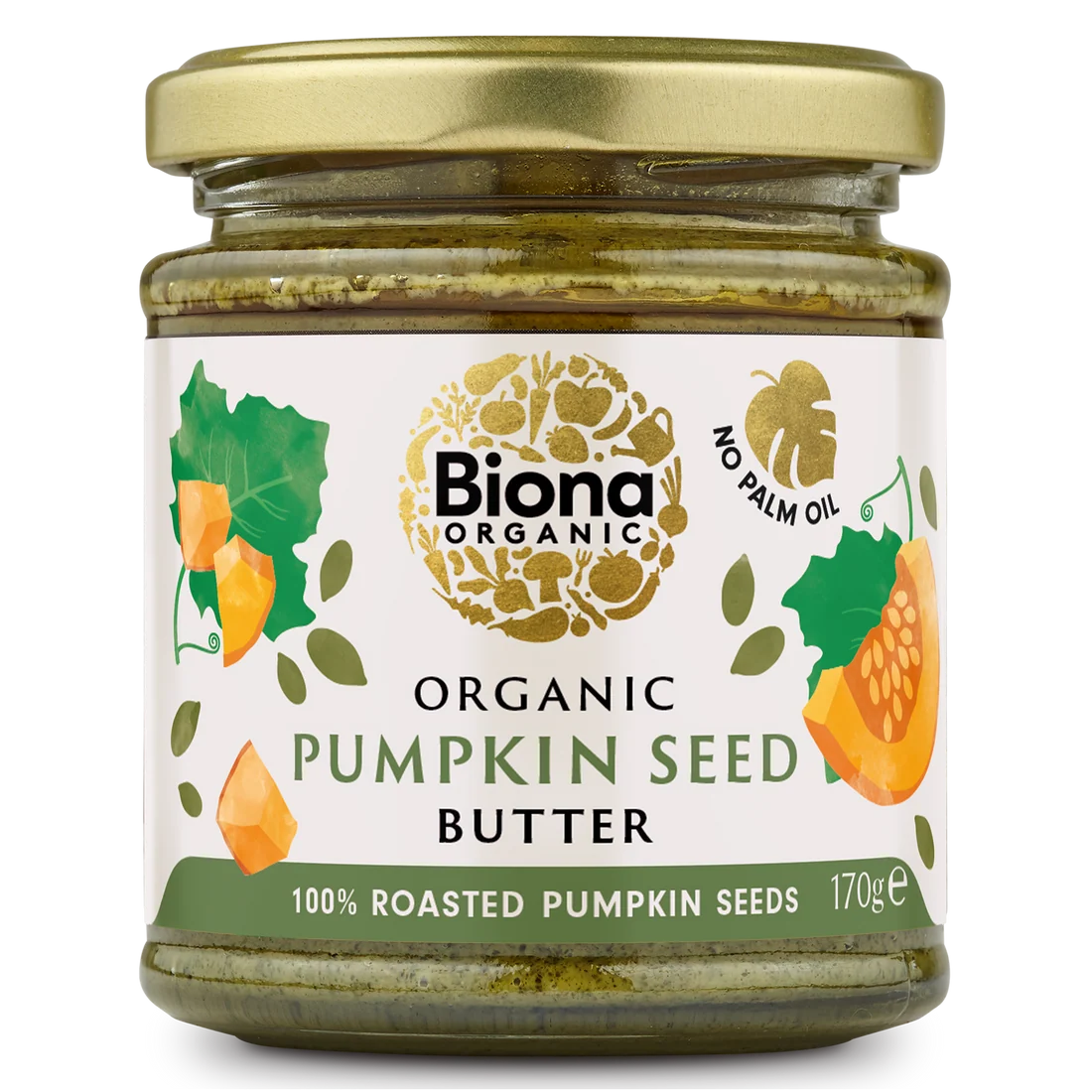 Biona Certified Organic Pumpkin Seed Butter 170g, No Palm Oil