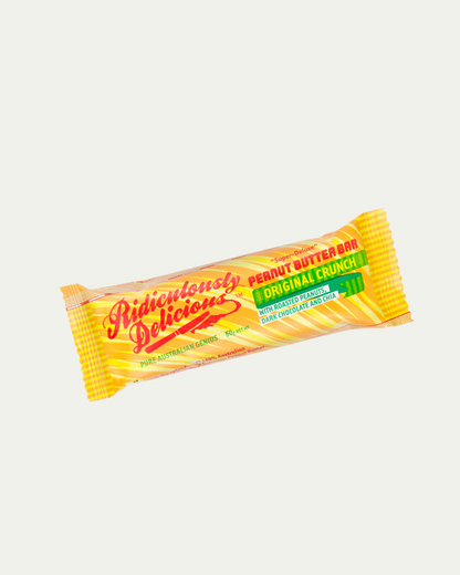Ridiculously Delicious Super Deluxe Peanut Butter Bar Single Bar 50g Or A Box of 12 Bars, Original Crunch Flavour