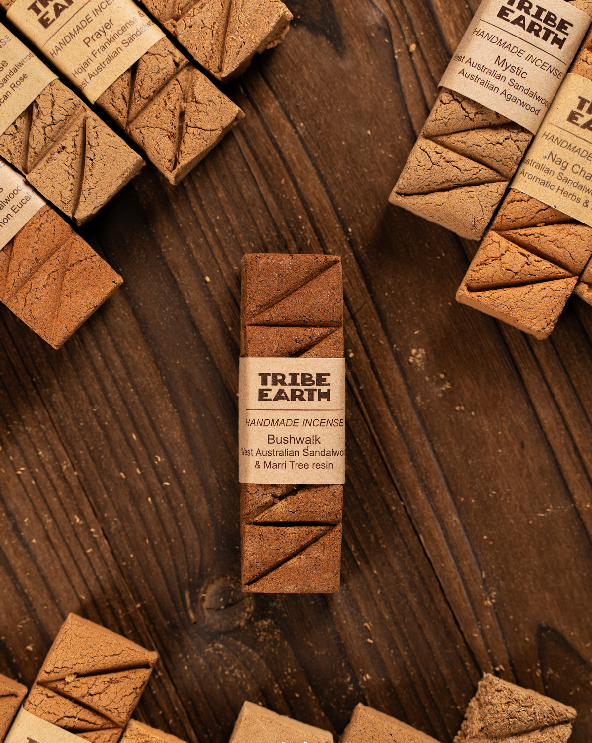 Tribe Earth Bushwalk Incense Plank | 10 Triangles Per Plank, With West Australian Sadalwood & Marri Tree Resin