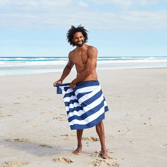 Dock & Bay Quick Dry Beach Towel Cabana Collection Size Large Or XLarge, Whitsunday Blue Pattern