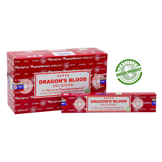 Satya Dragon's Blood Incense 15g, Hand Rolled In India