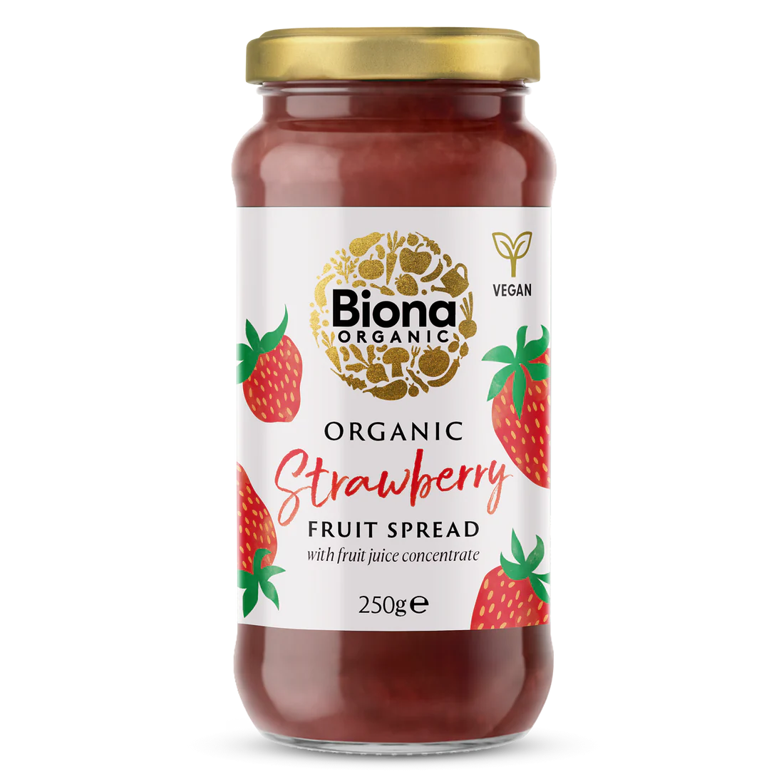 Biona Certified Organic Strawberry Fruit Spread 250g, With Apple juice Concentrate