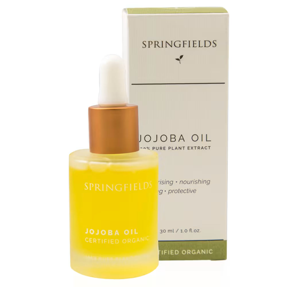 Springfields Certified Organic Jojoba Oil 30mL, Revitalizing & Nourishing