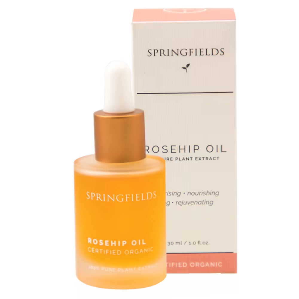Springfields Certified Organic Rosehip Oil 30mL, Moisturising & Nourishing